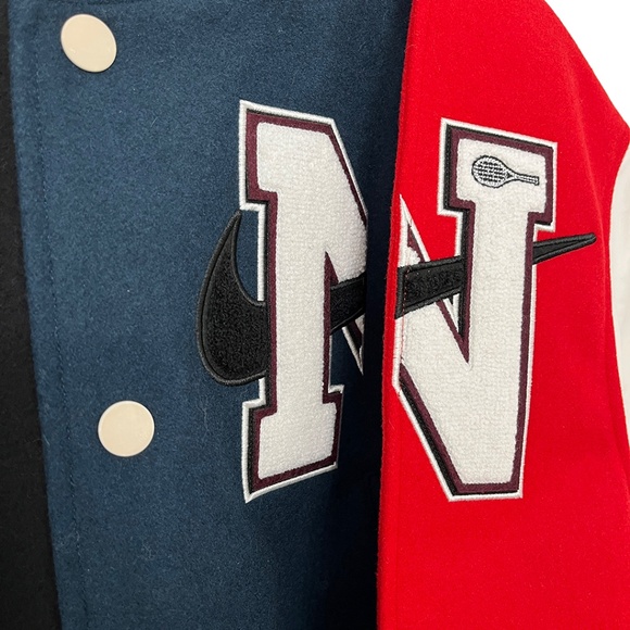 Nike x Yoon Ahn Oversized Varsity Jacket Women’s Medium Wool Blend & Leather - Picture 10 of 16